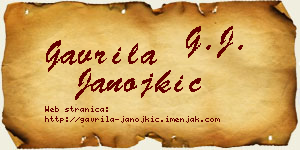 Gavrila Janojkić vizit kartica
